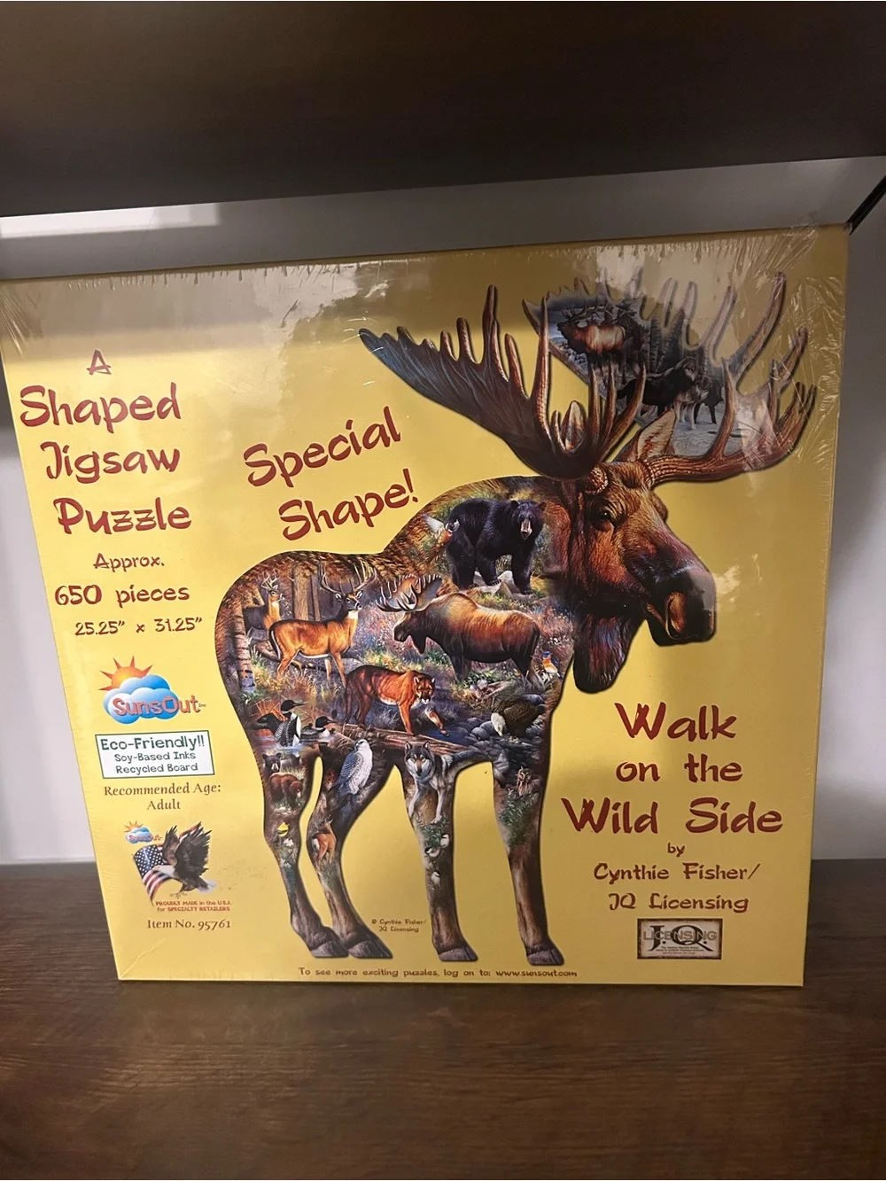 SunsOut  'Walk on the Wild Side' Yellow Moose Wall Art Puzzle by Cynthie Fisher